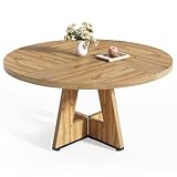 LITTLE TREE Runder Esstisch für 4–6 Personen, 119,9 cm Esszimmertisch mit Holzsockel, Moderne Esstische, runde Küchentische für Esszimmer, Küche, Wohnzimmer (nur Tisch)