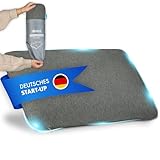 NATURBUMMLER® Reisekissen Memory Foam [SafeSleep+] Kleines Campingkissen (50x30x10 cm) – waschbar & kompakt – perfekt für Camping, Zelten, Outdoor & Urlaub (Grau)