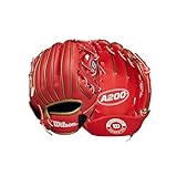 Wilson Unisex, Teenager A200 EZ Catch T-Ball Handschuh, Rot/Metallic Gold, 9'