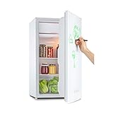 Klarstein Spitzbergen – Kühlschrank, Energieeffizienzklasse E, Gefrierfach, ZestfulART Design: Beschreibbare Tür inklusive Marker, 2 Türfächer, Weiß, 90 l