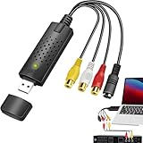 Usb 2.0-Audio/Video-Grabber Usb 2.0 Audio Video Grabber Konverter Video Capture Adapter Analog Digital Wandler Usb Video Grabber Video Audio Wandler Für Vhs/Vcr/Tv Zu Dvd Für Windows11/10/8/7/Mac