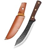 MDHANDD 30cm Ausbeinmesser - Hochcarbonstahl Klinge mit 62° extrem scharfer Messer, Ergonomischem Griff, ideal für Fisch, Fleisch Entbeinen, metzgermesser mit Leder-Messerscheide.