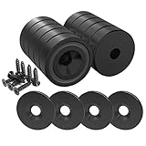 Magnetpro 12 Stück Magnete 10 KG Kraft 20 x 7 mm mit Loch und Kapsel, Senkkopf-Topfmagnet mit Schrauben und 12 Stahlkissen (Klavier Schwarz)