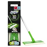 Swiffer Bodenwischer 3D Clean Starterkit, 1 Stab + 4 Trockene Bodentücher + 2 Feuchte Bodentücher, Set für Hartholz & Hartböden, entfernt Staub & Schmutz