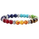 JSDDE Schmuck, Unisex Energietherapie Yoga-Armband 7 Chakra Healing Balance Armreif Wurzelchakra Elastisches Armband