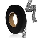 Redamancy Saumband Zum Aufbügeln - 64 m Klebeband, 20mm Breite - Selbstklebendes Bügelband Zum Reparieren Von Stoff, Vorhang, Gardinen, Hosen, Kleidung, Jeans (Schwarz)