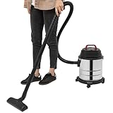 CHFUNE Staubsauger, Nass Trockensauger Sauger 1500W 18Kpa 20L 4-lagiges Filterdesign Nass-/Trockenbodendüse Standard Rostfreier Stahl Schwarz, Silber