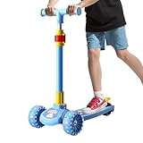 Tretroller Für Kinder, Faltbarer Kinderroller - Faltbarer Kinder-Tretroller Mit Fußbremse - Outdoor-Fahrradroller Mit Lenkfunktion Und 3 Leuchtenden Rädern Für Kinder Im Alter Von 2–12 Jahren