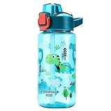 MHwan Trinkflasche Kinder, 600ml Robuste und Bruchsichere, Trinkflasche Auslaufsicher mit Strohhalm, BPA-Frei, Schöne Kinder Wasserflasche Geeignet für Schule Reisen, Tragbare Trinkflasche Kind