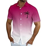 Sommer Hemd Herren Kurzarm, 80er Jahre Outfit Herren Hawaii Hemd Männer Sommerhemd Leicht Kurzarmhemd Hip Hop Disco Outfit 60er Hawaiihemd Mit Bunte Druck Vintage Lustig 90er Jahre Party Hemden Herren