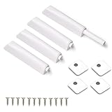 Anhoer 4 Stück Drucktüröffner Push to Open Türöffner Softclose Nachrüsten Türdämpfer Weiß Türschließer Magnetische Schranktür Dämpfer mit Schrauben Drucktüröffner Druckschnapper für Schränke und Türen