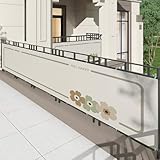 Machtiging Balkon sichtschutz,Balkonverkleidung,Balkonabdeckung,Balkonverkleidung Windschutz,sichtschutz terrasse,Schutz vor neugierigen Blicken,Mit Ösen,Kabelbindungen,für Garten Balkon Zaun