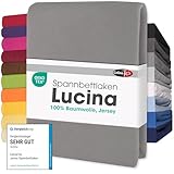 CelinaTex Jersey Topper Spannbettlaken Lucina 200x200-200x220cm dunkel grau 100% Baumwolle gekämmt bis 12cm Matratzenhöhe Spannbettbezug, Leintuch, Bettlaken, elastisch, Strech, Oeko-Tex
