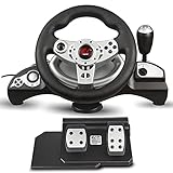 NanoRS RS700 Gaming Rennlenkrad 270° Lenkbereich Ganghebel Gas- und Bremspedal Vibrationen 7 in 1 Lenkrad Kompatibel mit PS 4 / PS3 / Xbox ONE/Xbox One S/PC (X-Input/D-Input) / Android