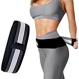 bergxperten Orthogürtel für Rücken & Becken für Männer und Frauen, Schwarz Streifen, Atmungsaktiv, Bequeme Unterstützung für Becken, Taille, Rücken und Hüfte