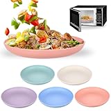 BieMian 5 STK Kunststoffplatten Wiederverwendbare, 23cm Camping Teller Essteller, Tiefe Teller, Plastikteller Mehrweg, Unzerbrechlich Frühstücksteller, Campingteller, Geschirrspüler & Mikrowelle Safe