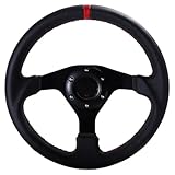 Lenkrad Auto 320 mm Sport-Lenkrad, flach, Leder, Racing, Drift, PC, Sim-Spiel, Lenkrad-Steuerrahmen, Aluminium
