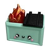 Generisch Emotional Support Dumpster Fire Statue | Süße Figur Brennendem Mülleimer | Müllcontainer Skulptur Zur Positiven Emotionalen Unterstützung Dekoration Für Heimbüro