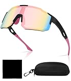 FAOKZE Polarisierte Sport Sonnenbrille, Fahrradbrille, Schnelle Brille, Sportbrille für Radfahren, Golf, Fischen,Herren/Damen UV400 Schutzbrille, Radbrille mit Anti-Rutsch-Bügel