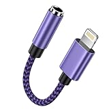 Haoano Lightning auf 3,5 mm Kopfhöreranschluss Adapter,iPhone Kopfhörer Stecker Adapter Adapter Lightning auf Klinke,Aux zu Lightning Kompatibel für iPhone14/12/11/XS/XR/X /8, i Pad Pro/Mini,Headset