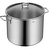 Silit Gemüse- Suppentopf Induktion 28cm, Glasdeckel, Topf 12l hoch, Edelstahl poliert, Topf groß Induktion, unbeschichtet, backofengeeignet