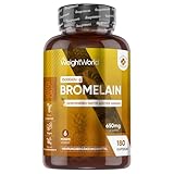 Bromelain Kapseln - 650mg Tagesdosis - 180 vegane Kapseln - 6 Monate Vorrat - Gewonnenes Enzym aus der Ananas - 2500G.D.U/g - Frei von Magnesiumstearat - 1 Kapsel täglich - WeightWorld