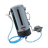 Genérico Solardusche für Camping, Outdoor, 12 l, mit Fußpumpe und Mundstück für, Schwimmen, Reisen, Wandern