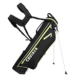 CRUISER GOLF (CR-Lite) Superleichte Golftasche mit Ständer (1,5 kg) Gepolsterter Doppelschultergurt (Schwarz Grün Neu)