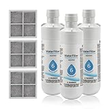 Wasserfilter für Kühlschrank, Wasserfilter und Luftfilter für Kühlschrank, Wasserfilter Geruchsfilter für Kühlschrank, Ersatzteil für Luftnetz, Ersatz für LG LT1000P (3 Stück)