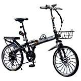 16/20 Zoll Faltrad, 7-Gang-Scheibenbremse Faltrad Mit 18-Speichen-Rad, Tragbares Fahrrad Aus Kohlenstoffstahl Für Damen Und Herren B,20 inch