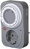 Brennenstuhl Countdown Timer MC 120, mechanische Timer-Steckdose (Timer für Steckdose mit Countdown Funktion und erhöhtem Berührungsschutz) grau, 1506590