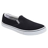 Dek Mark Slip On Yachting Deck Summer Boat Canvas Shoes - Navy Blue Canvas Textile, Mens UK 12 / EU 46