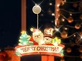 Kellegour LED Saugnapf Weihnachten Lichter,LED Weihnachtsbeleuchtung Hängende,Weihnachtsdeko Fenster Licht,Weihnachten Fenster Lichter,Fensterlichter für Innen Außen Weihnachtsfeier Fenster Deko (b)