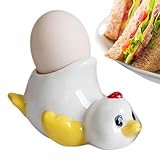 Eierhalter aus Keramik, Eierbecher für flauschige Eier, niedlicher Hühnerbecherhalter aus Keramik/Enteneier, lustiges Tierdekor, für die Küche