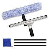 Fensterreiniger Set 6 Stück Mikrofaser Fensterwischer Professionelles Fensterreinigungsset Fensterwischer und Fensterabzieher Als Kombi Set Fensterwischer Abzieher Set für Bad Dusche Glas Spiegel Auto