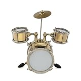 Dekorationen für Musikinstrumente Miniatur-Schlagzeug, Mini-Kleinmusikinstrument, exquisites Miniatur-DIY-handgemachtes Dekorations-Schlagzeug-Set, 8 x 6 cm