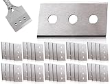 Lhbwhiz 40 Stück drei Löchern Ceranfeldschaber,Universell Passend Metall Ersatzklingen,Glaskeramik Herd Schaber,Doppelseitige Schaberklingen,Reinungsschaber,Kochfeldschaber(siber,43 * 22 * 0.2mm)