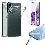 Eximmobile - 3in1 Set - Silikon Hülle mit Panzerfolie kompatibel mit Huawei P10 Silikon Case dünne Hülle transparente Handytasche Pad für Kordel