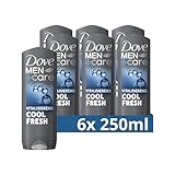 Dove Men+Care 3-in-1 Duschgel Cool Fresh Duschbad für Körper, Gesicht und Haar mit 24 Stunden Pflege Effekt 6x 250 ml