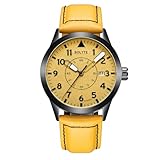 BOLYTE Automatische mechanische Herren-Armbanduhr Selbstaufziehend Automatisches Datum Militär Sport Herren-Armbanduhr mit Lederband, Edelstahlarmband