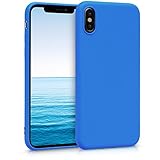 kwmobile Hülle kompatibel mit Apple iPhone X Hülle - weiches TPU Silikon Case - Cover geeignet für kabelloses Laden - Neon Blau
