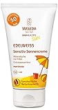 WELEDA Baby and Kids Edelweiss Sensitiv Sonnencreme LSF 50, wasserfester Naturkosmetik Sonnenschutz für sensible Haut von Kindern und Babys, hoher Lichtschutzfaktor gegen UV Strahlung (1 x 50 ml)