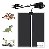 Geoyien Heizmatte Pflanzen, Heizmatte Terrarium mit Thermostat, Wärmematte Pflanzen, Dreistufige Temperaturregelung, Wasserdicht, Automatische Abschaltung, für Reptilien, Amphibien (28 * 15cm-7W)