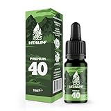 VITAL24 - Premium Nr. 40 extra starkes und hochdosiertes Hanföl mit 10ML - Vital Hanfsamenöl - 100% Natur - Hanftropfen mit Omega 3-6-9