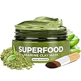 PLANTIFIQUE Korean Gesichtsmaske mit Avocado & Superfoods 100ml - Gesicht Polierer aus Meereslehm - Gesichtsporen - Minimierer - Reinigt Pickel und entgiftet die Haut - Gesichtsmasken Beauty