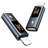 GIANAC USB C auf Lightning Adapter (2Stück) USB C to Lightning Adapter mit LED Display,36W Schnelles Laden, Lightning USB C Adapter für iPhone 14 13 12 11 Pro Max, iPad Pro/Air 5/Mini 6, iPod