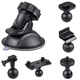 Auto Saugnapf Fuer Dashcam Halterung, Autokamera-Saugnapfhalterung, Video Recorder auf Windschutzscheibe & Armaturenbrett Halterung mit 6 Arten Adapter 360 Grad für Fahrzeug-Video Recorder
