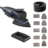 MAXXT 2IN1 Bürstenloser Delta- und Rechteckschleifer 350W, 6-stufige Drehzahlregelung (4000-10000 U/min), Stopp in 1-2 Sekunden, Inkl. 20 Schleifblätter, für enge Ecken und Feinschliff