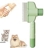 CHUNLIGOUJI Selbstreinigender Flohkamm für Haustiere, selbstreinigender Katzenkamm, Haarbürste, Flohkamm, Kamm zur Entfernung von Tierhaaren, Flohkamm, Fellpflegebürste (green1pcs)