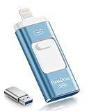 ROSPE USB Stick 128 GB für iPhone, MFi-zertifizierter Lightning Speicherstick, 3-in-1 Flash-Laufwerk für iOS/Android/PC, USB 3.0 High-Speed Memory Stick iPhone Externe Speichererweiterung, Aschblau